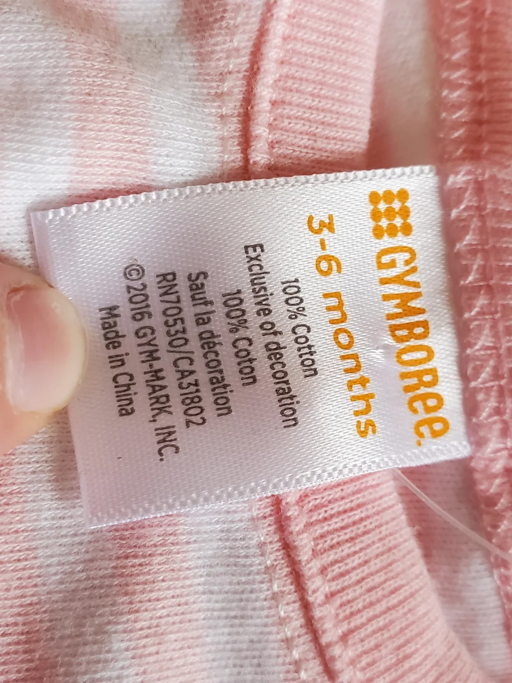 Gymboree Pink and White Striped One-Piece with Animal Applique